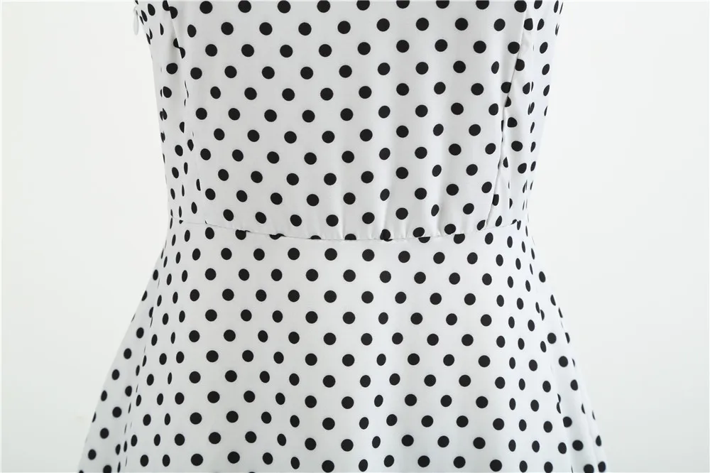 [You're My Secret] Polka Dot Vintage Women Dress 50S 60S Gothic Pin Up Rockabilly Dress Femme Sexy Sleeveless Prom Party Dress