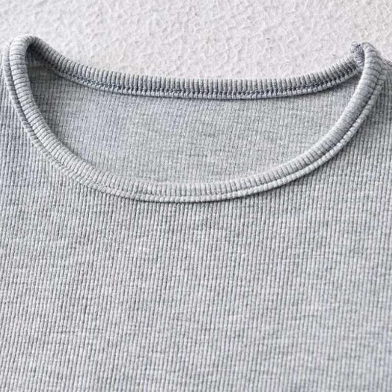 Casual Summer Woman Skinny Fit T-shirt Tight Short-Sleeve O-neck Tee Basic Solid Crop Tops T Shirt