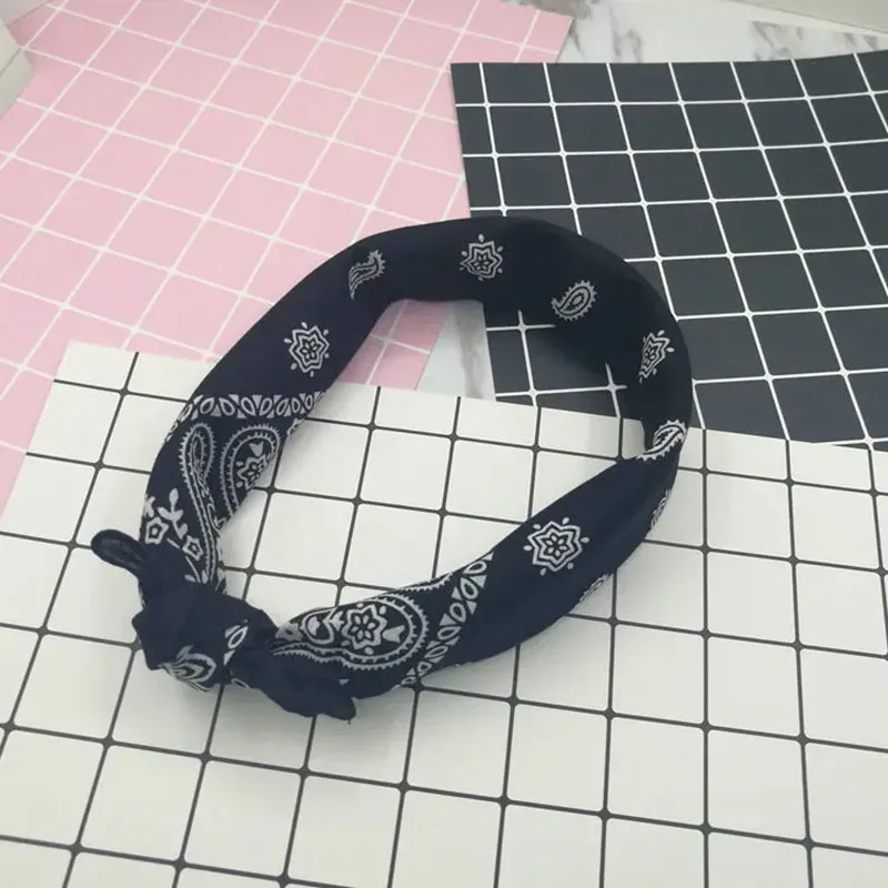 Fashion Hip Hop 100% Cotton Bandana Square Scarf Cashew Black Red Paisley Headband Print Hijab For Women/Men/Boys/Girls 55x55cm