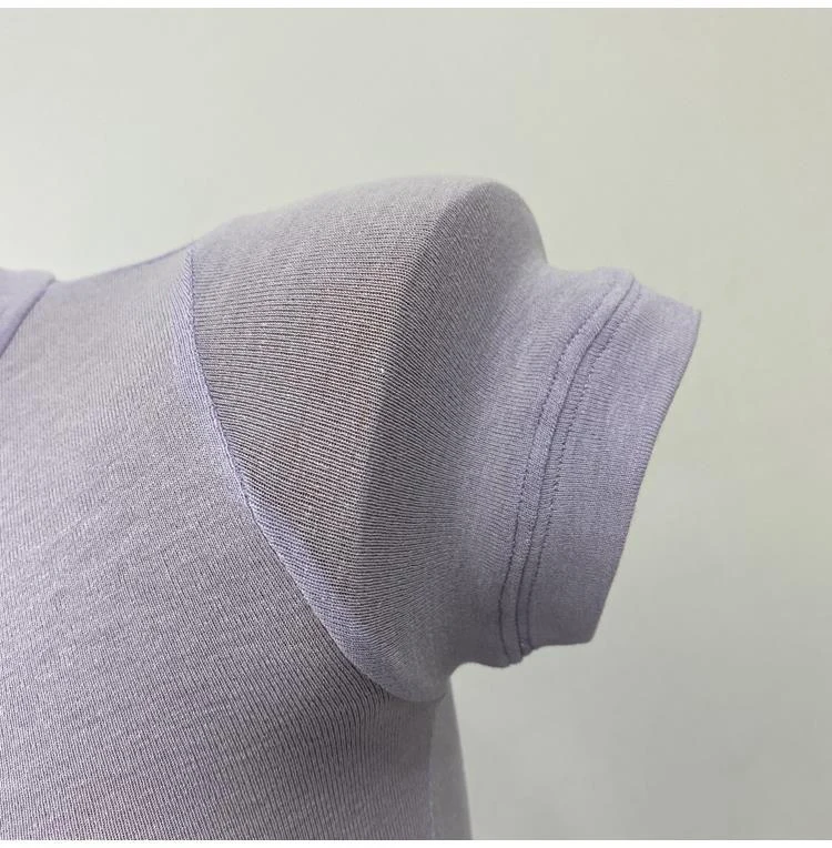 Half-high Collar T-shirt korean Transparent Short-sleeved Slim-fit Elastic Solid Inner Bottoming Shirt Sexy Big Chest T-shirt