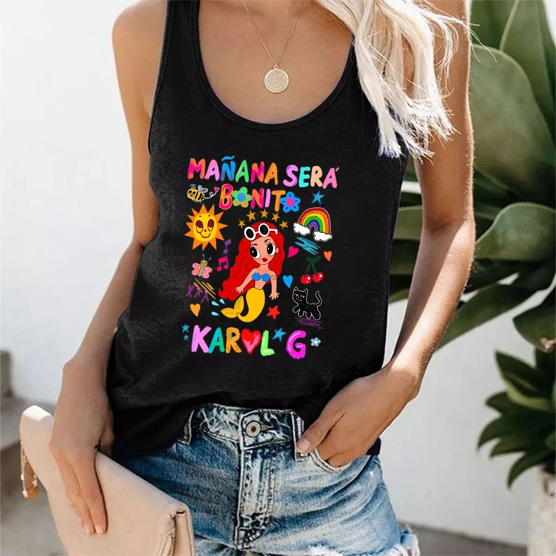 Vest T-shirt Manana Sera Bonito Bichota Karol G T Shirt Women Tank Top Woman Graphic T Shirts O Neck Tee Trendy Clothing