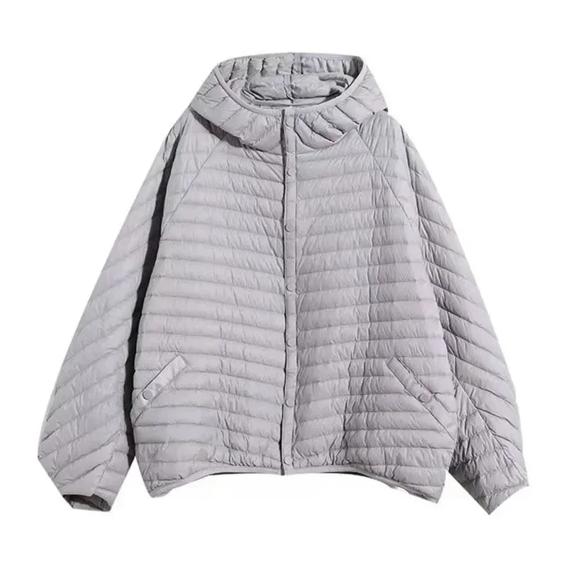 2024 Autumn/Winter New Lightweight Autumn/Winter Jacket Women's Fashion Lightweight Hooded Loose Parker Down Cotton Coat Women's