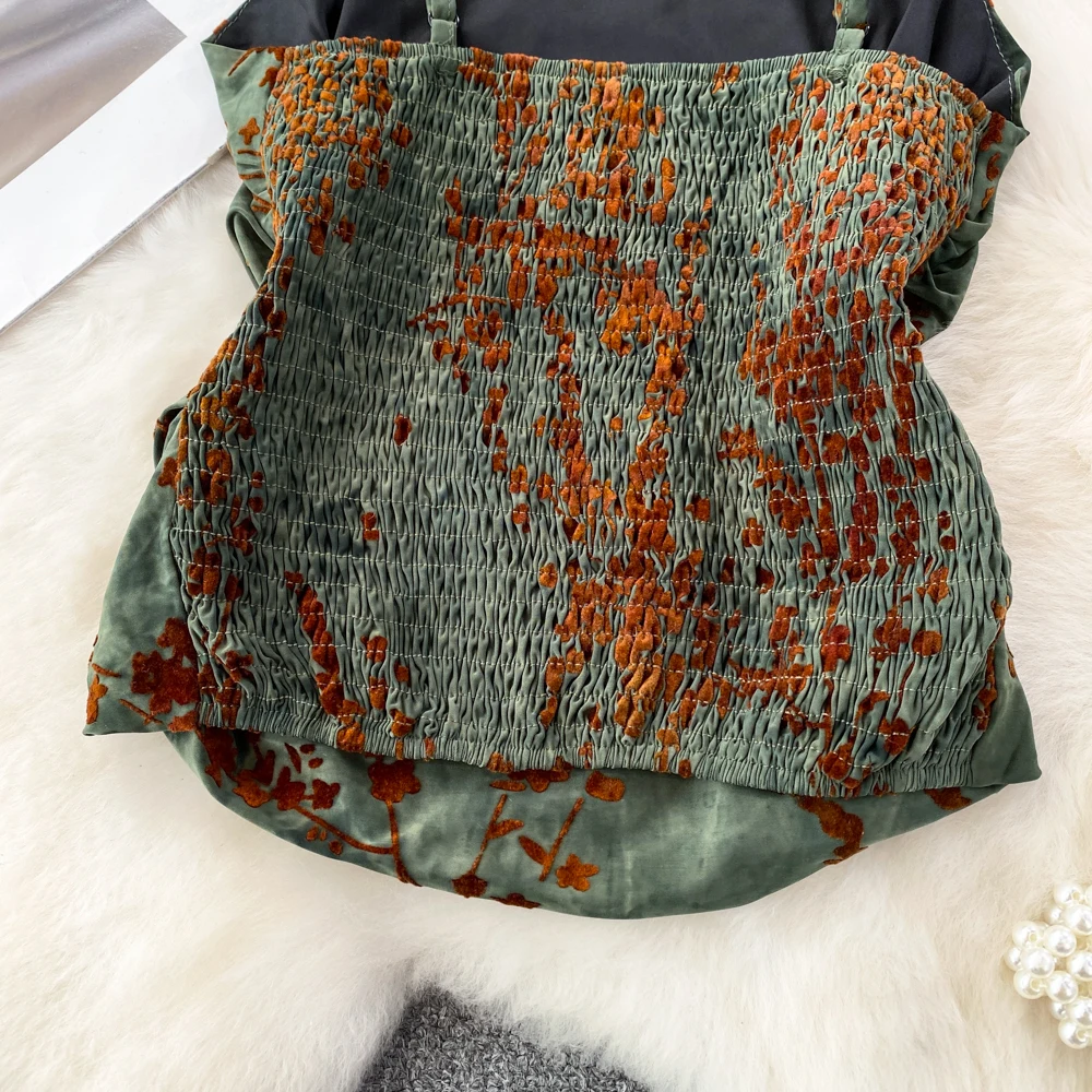 Sexy Print Jacquard Tube Top Chic Strapless Crop Top Fashion Sleeveless Camis Autumn Women Tank Top