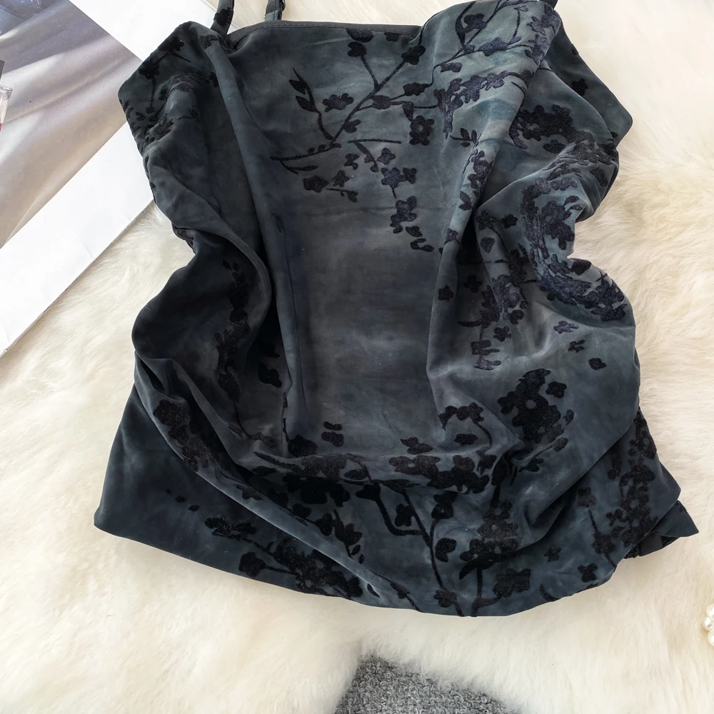 Sexy Print Jacquard Tube Top Chic Strapless Crop Top Fashion Sleeveless Camis Autumn Women Tank Top