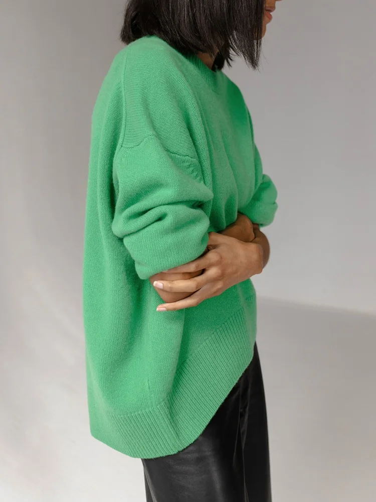KarSaNy Women Loose Sweaters For Winter Thick Knit Pullovers Green Outwear Women's Sweater Black Oversized Sweaters For Women