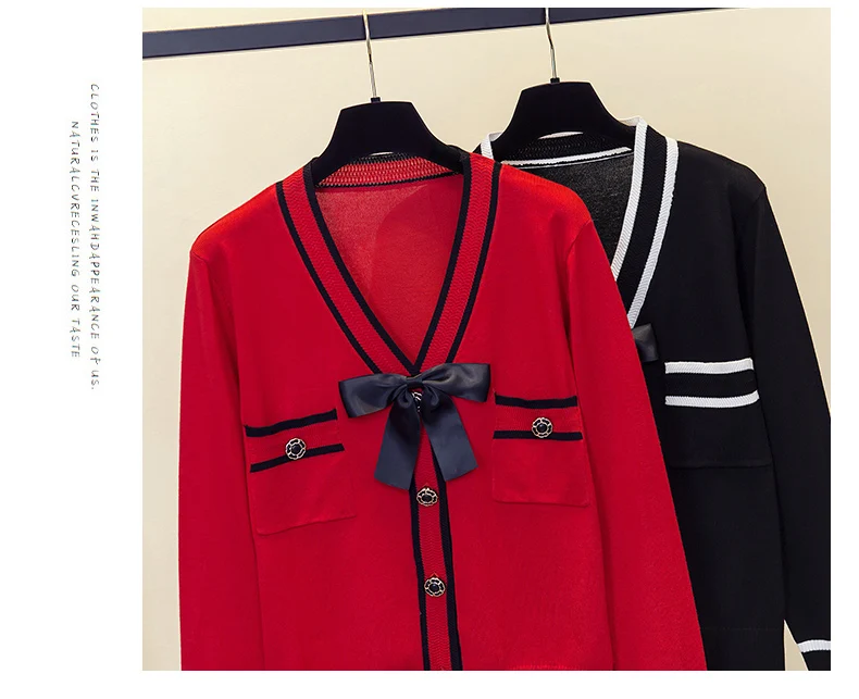 Fashion Women Sweater Single-breasted splicing long sleeves Cardigan V-Neck Female Casual Knitted Cardigan Women clothing