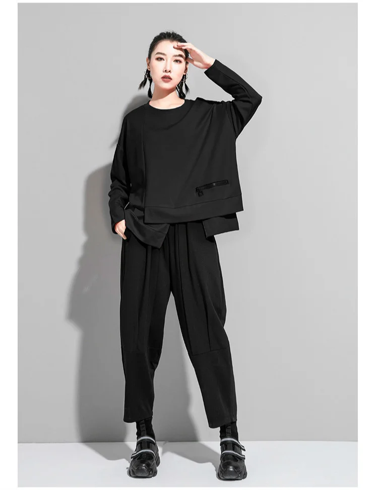 Amax luluE 2025 Spring Korean Women Fashion Tops Loose Tee Shirts Ladies Classic Vintage Casual O Neck Solid Punk Cotton Clothes