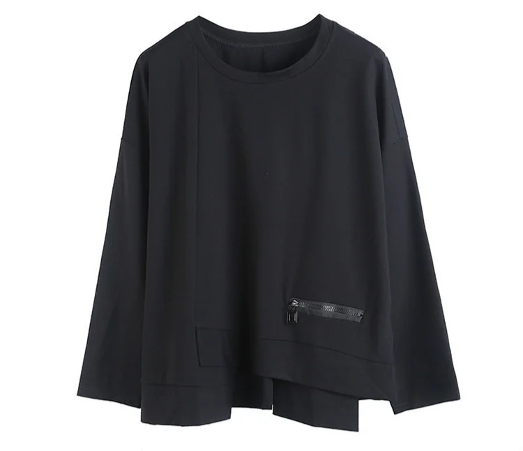 Amax luluE 2025 Spring Korean Women Fashion Tops Loose Tee Shirts Ladies Classic Vintage Casual O Neck Solid Punk Cotton Clothes
