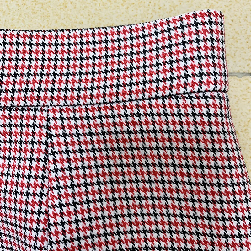 HIGH STREET Newest 2026 Fashion Designer Skirt Women's Lion Buttons Houndstooth Mini Skirt