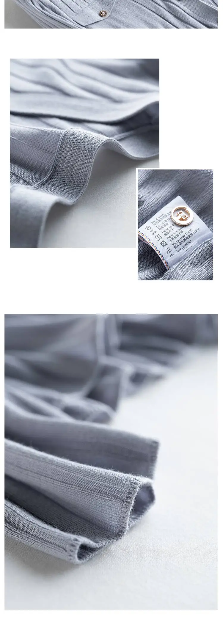 SuyaDream, Woman Cardigan, Single Breasted Silk Blend, Ribs Thin Knitwear, 2026 Spring Summer Casual Outwears, Pink, Sky blue
