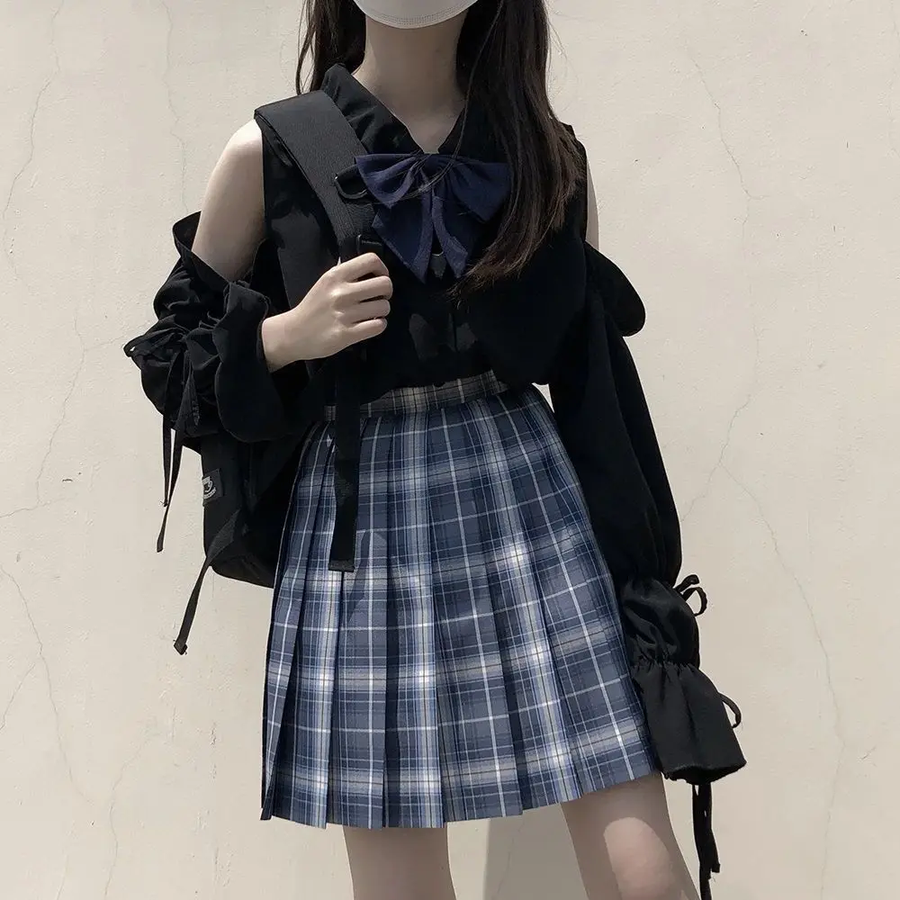 2025 New Japanese Chiffon Shirts Women Lolita Doll Collar Long-Sleeved White Shirt Female Off-shoulder Tops
