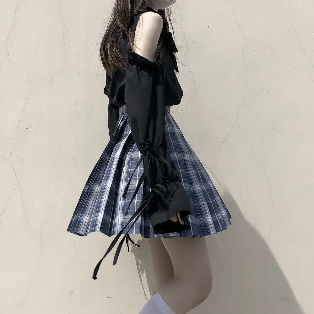 2025 New Japanese Chiffon Shirts Women Lolita Doll Collar Long-Sleeved White Shirt Female Off-shoulder Tops