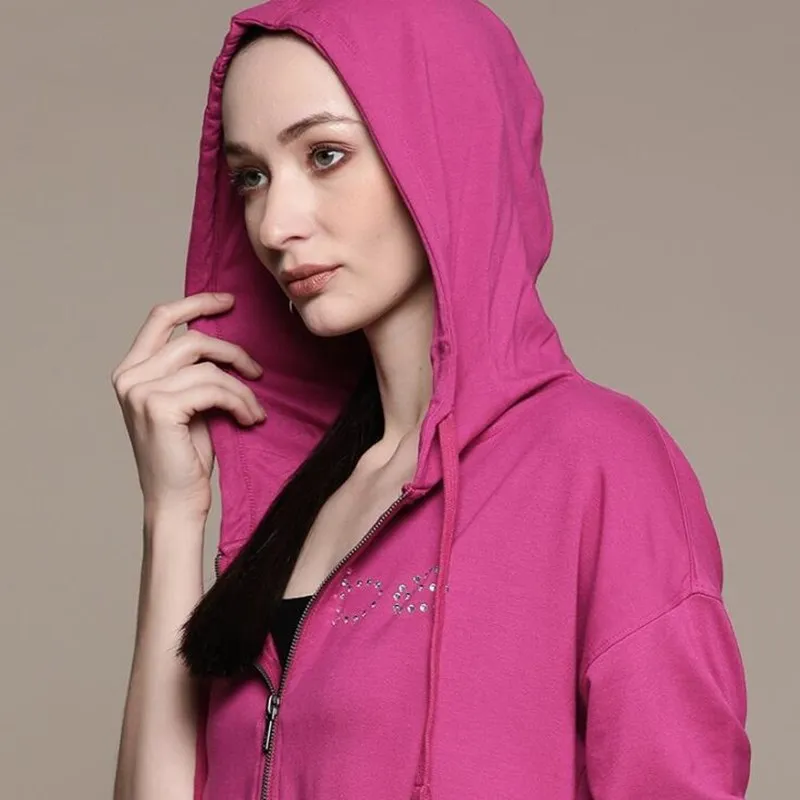 Y2K Rhinestone Hoodies Women Gothic Zip Up Oversized Clothes For Women Female Retro Harajuku Hooded Jacket Bling Streetwear 90s