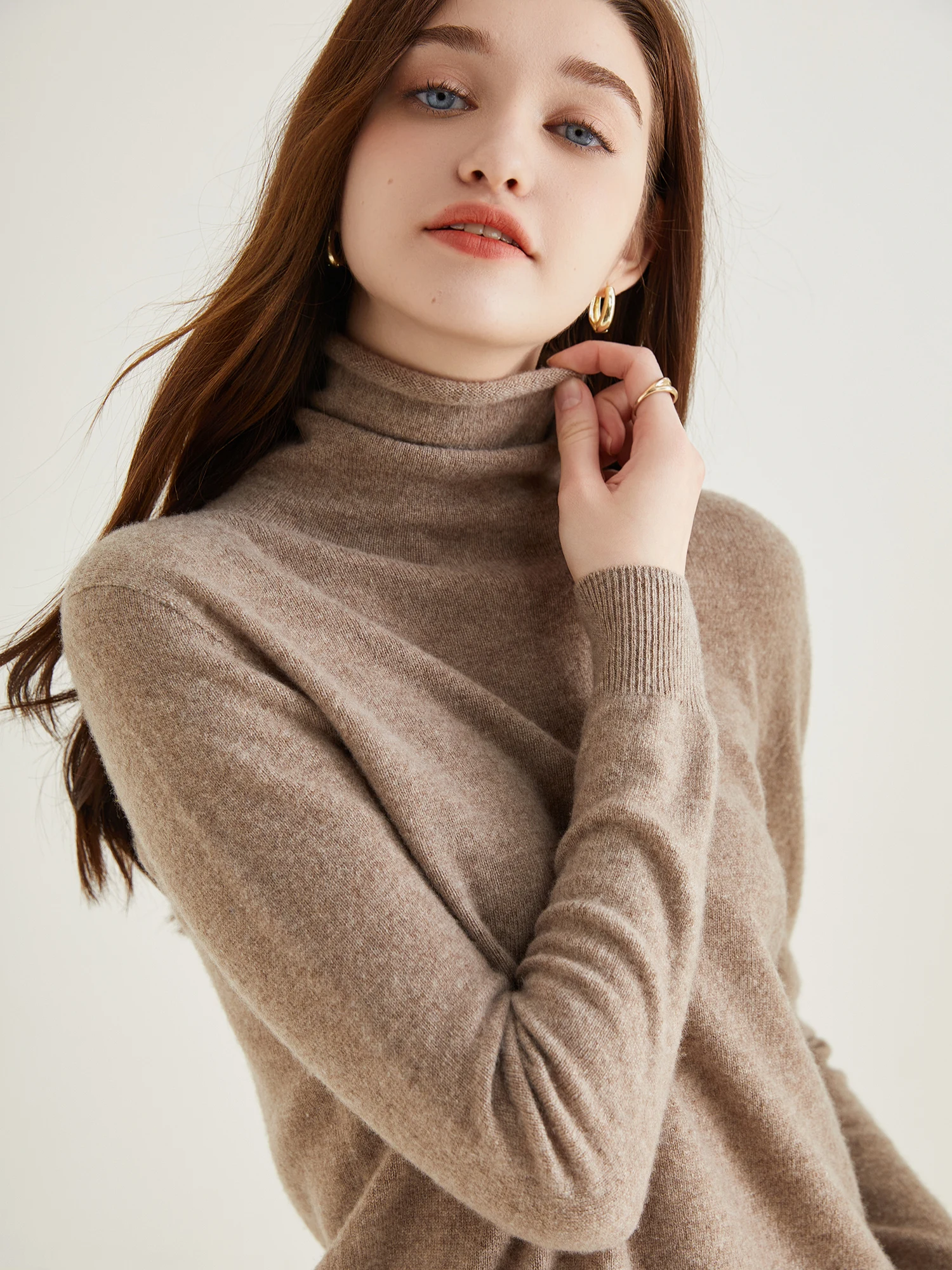 Turtleneck Sweater Woman Knitwears Tops 100% Merino Wool Long Sleeve Top Fashion Women Sweaters Vintage Knit Pullovers Clothing