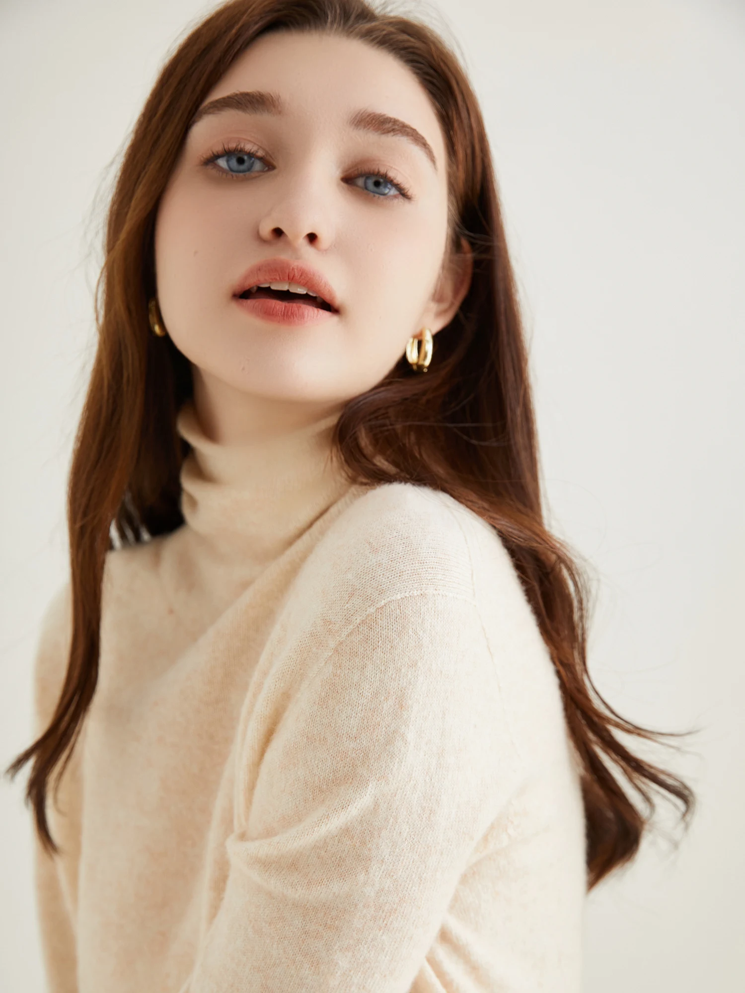 Turtleneck Sweater Woman Knitwears Tops 100% Merino Wool Long Sleeve Top Fashion Women Sweaters Vintage Knit Pullovers Clothing