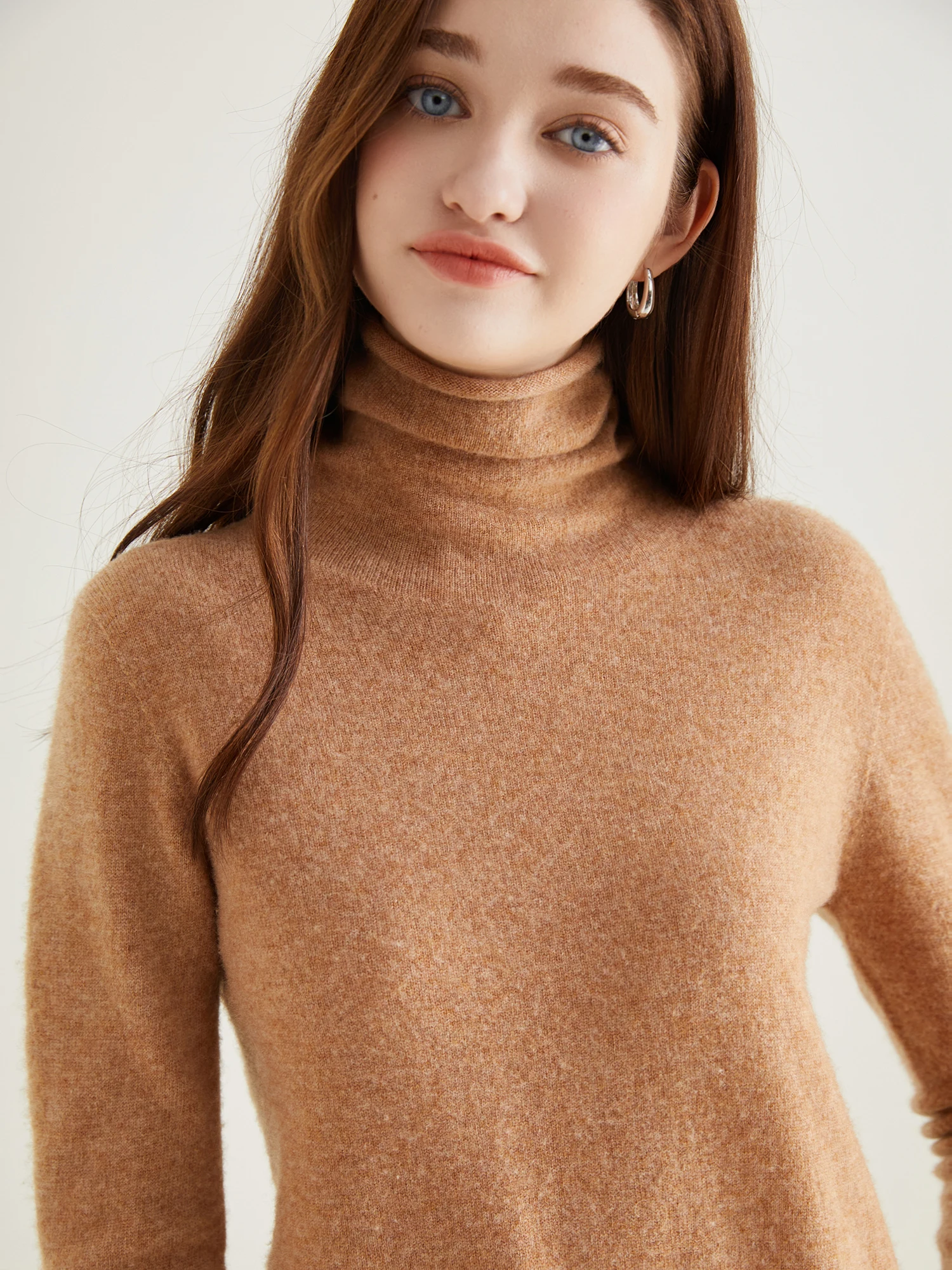 Turtleneck Sweater Woman Knitwears Tops 100% Merino Wool Long Sleeve Top Fashion Women Sweaters Vintage Knit Pullovers Clothing