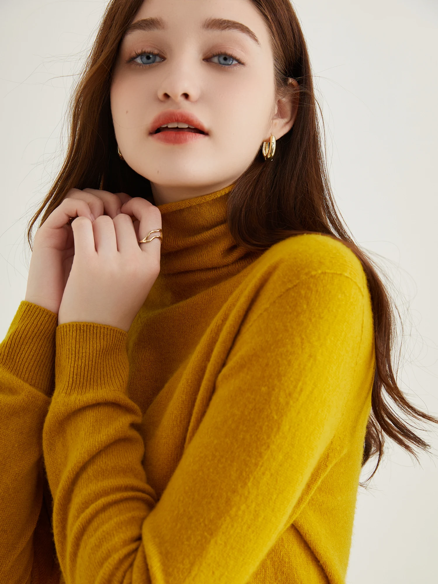 Turtleneck Sweater Woman Knitwears Tops 100% Merino Wool Long Sleeve Top Fashion Women Sweaters Vintage Knit Pullovers Clothing