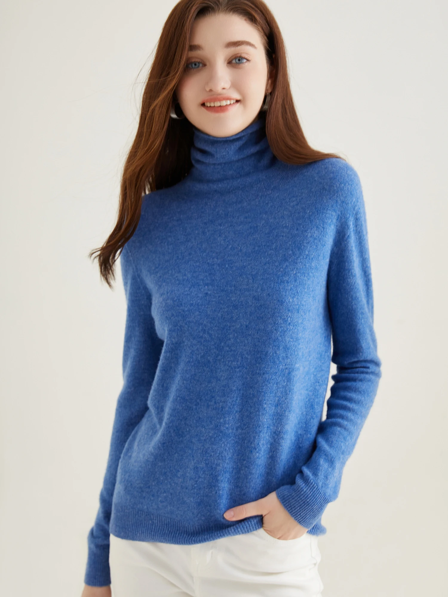 Turtleneck Sweater Woman Knitwears Tops 100% Merino Wool Long Sleeve Top Fashion Women Sweaters Vintage Knit Pullovers Clothing