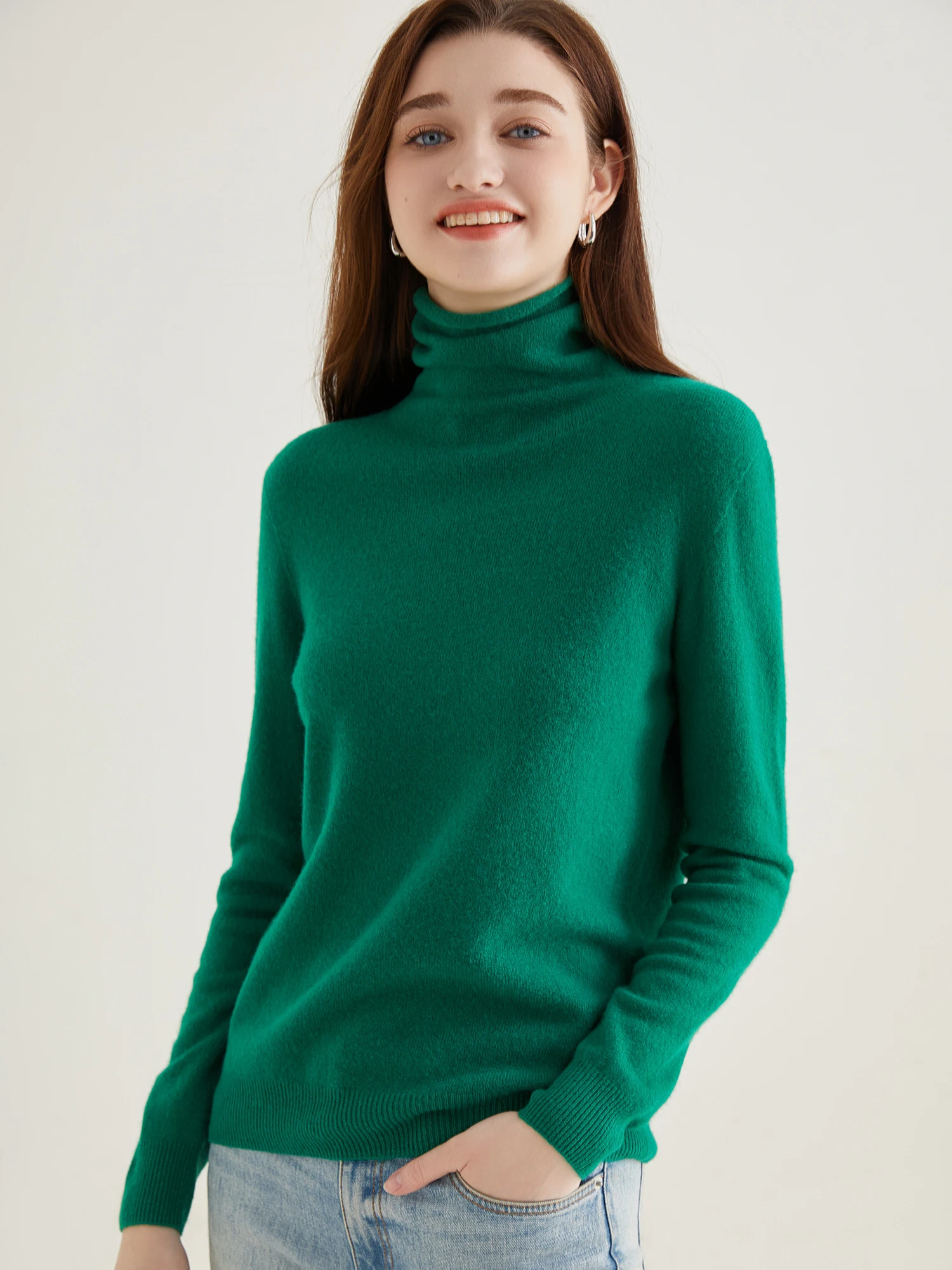 Turtleneck Sweater Woman Knitwears Tops 100% Merino Wool Long Sleeve Top Fashion Women Sweaters Vintage Knit Pullovers Clothing