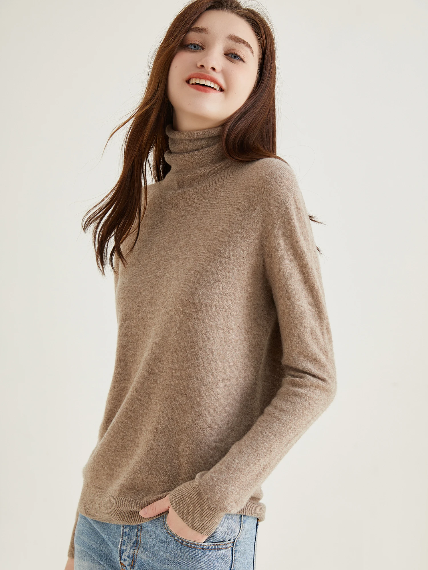 Turtleneck Sweater Woman Knitwears Tops 100% Merino Wool Long Sleeve Top Fashion Women Sweaters Vintage Knit Pullovers Clothing