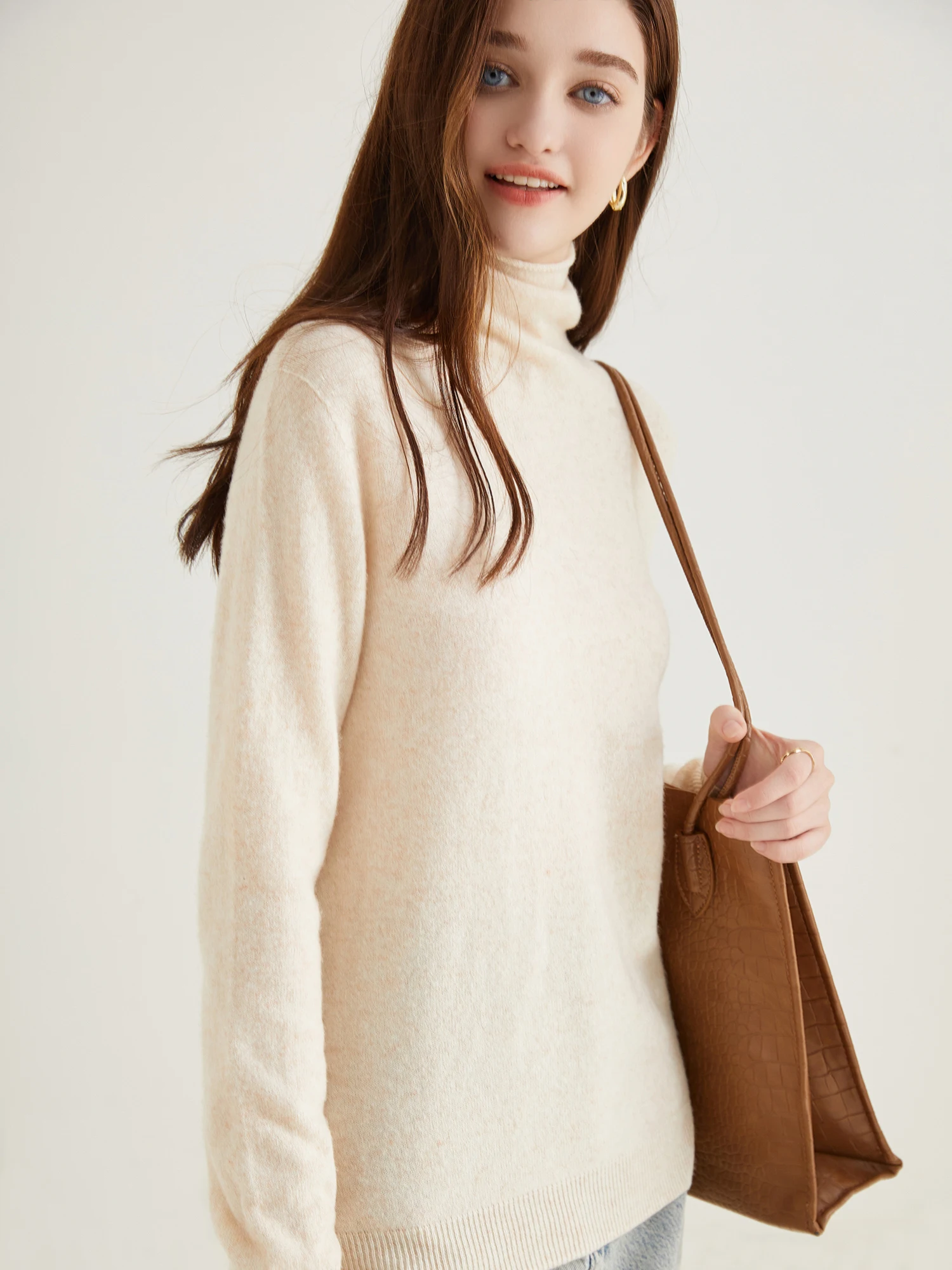 Turtleneck Sweater Woman Knitwears Tops 100% Merino Wool Long Sleeve Top Fashion Women Sweaters Vintage Knit Pullovers Clothing