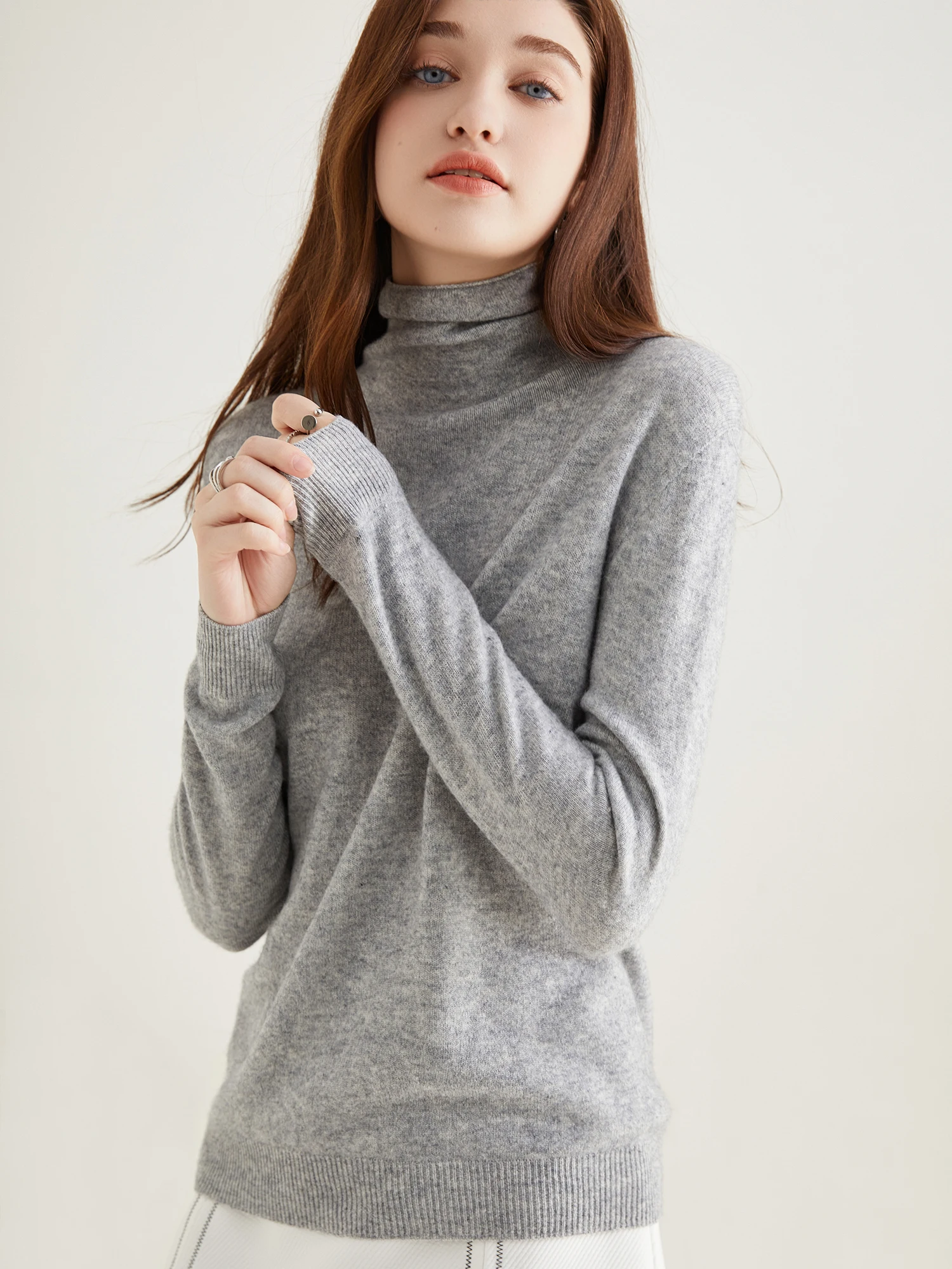 Turtleneck Sweater Woman Knitwears Tops 100% Merino Wool Long Sleeve Top Fashion Women Sweaters Vintage Knit Pullovers Clothing