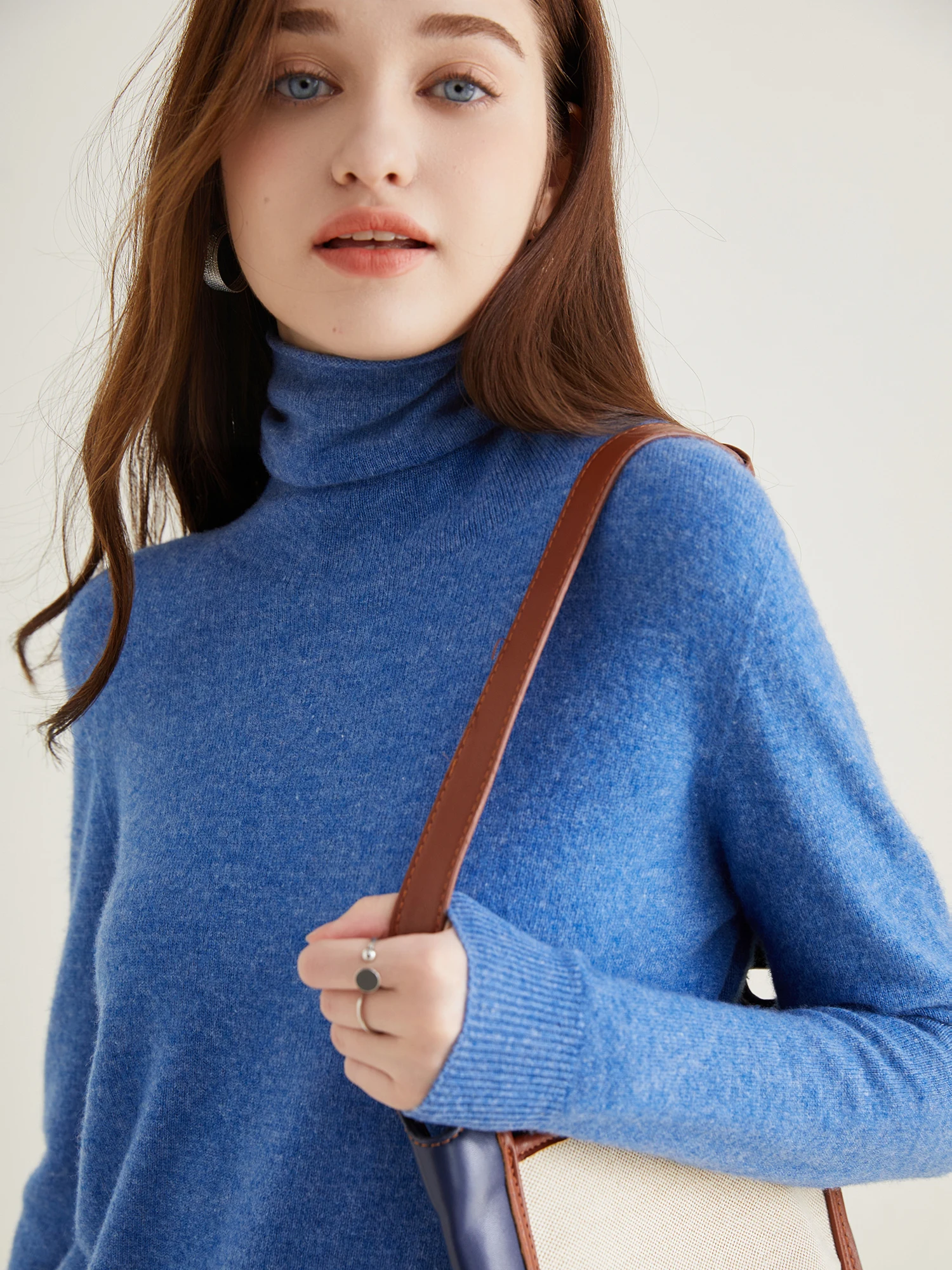 Turtleneck Sweater Woman Knitwears Tops 100% Merino Wool Long Sleeve Top Fashion Women Sweaters Vintage Knit Pullovers Clothing
