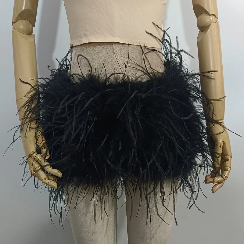 The Latest 100% Ostrich Feather Shorts Fashionable Sexy Comfortable Lace Fabric High Elasticity Suitable for Nightclubs Parties