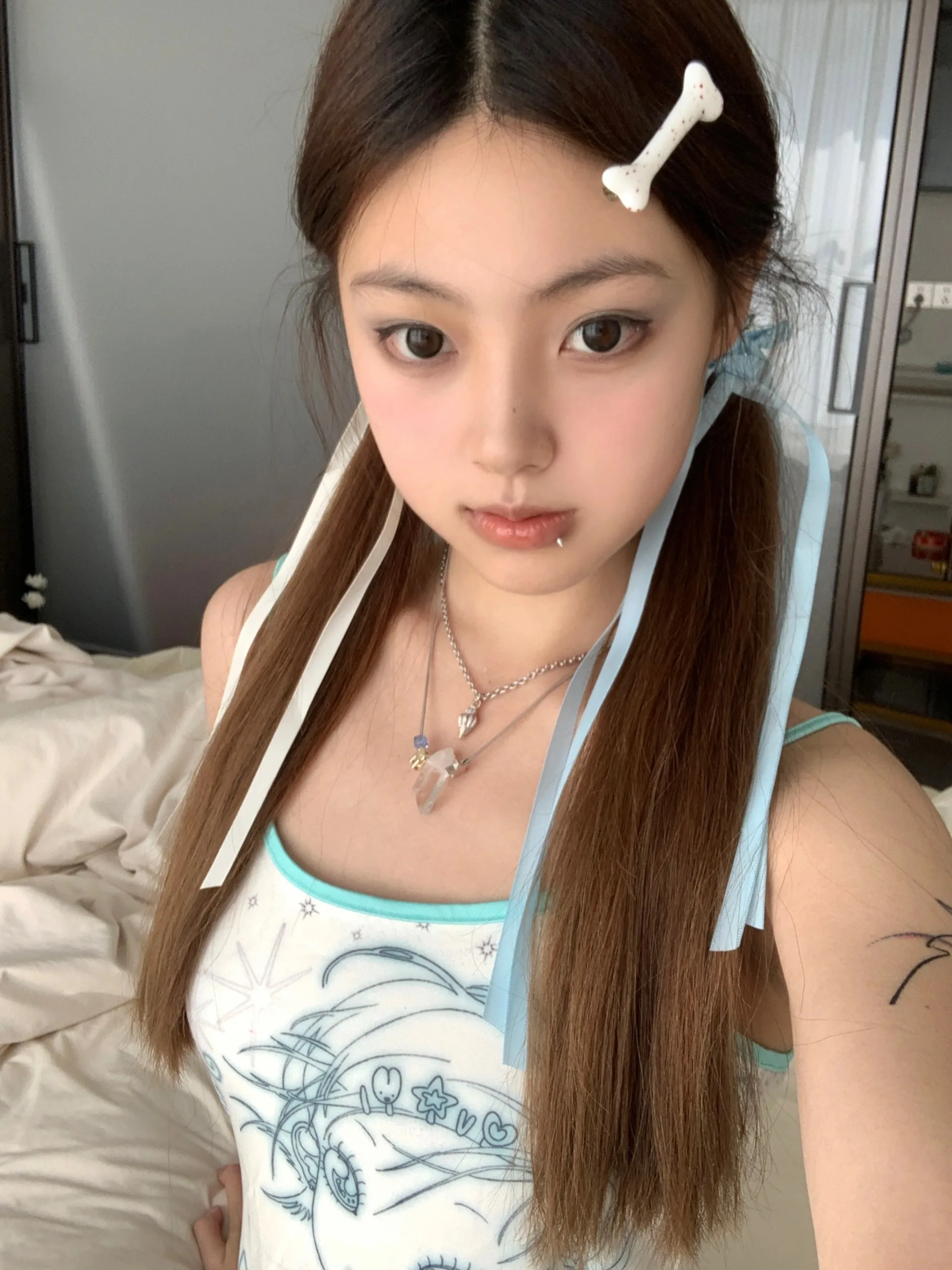 Karrram Y2k Aesthetics Cami Top Fairycore Anime Print Camisole 2000s Kawaii Crop Top Japanese Harajuku Tank Tops Grunge E-girls