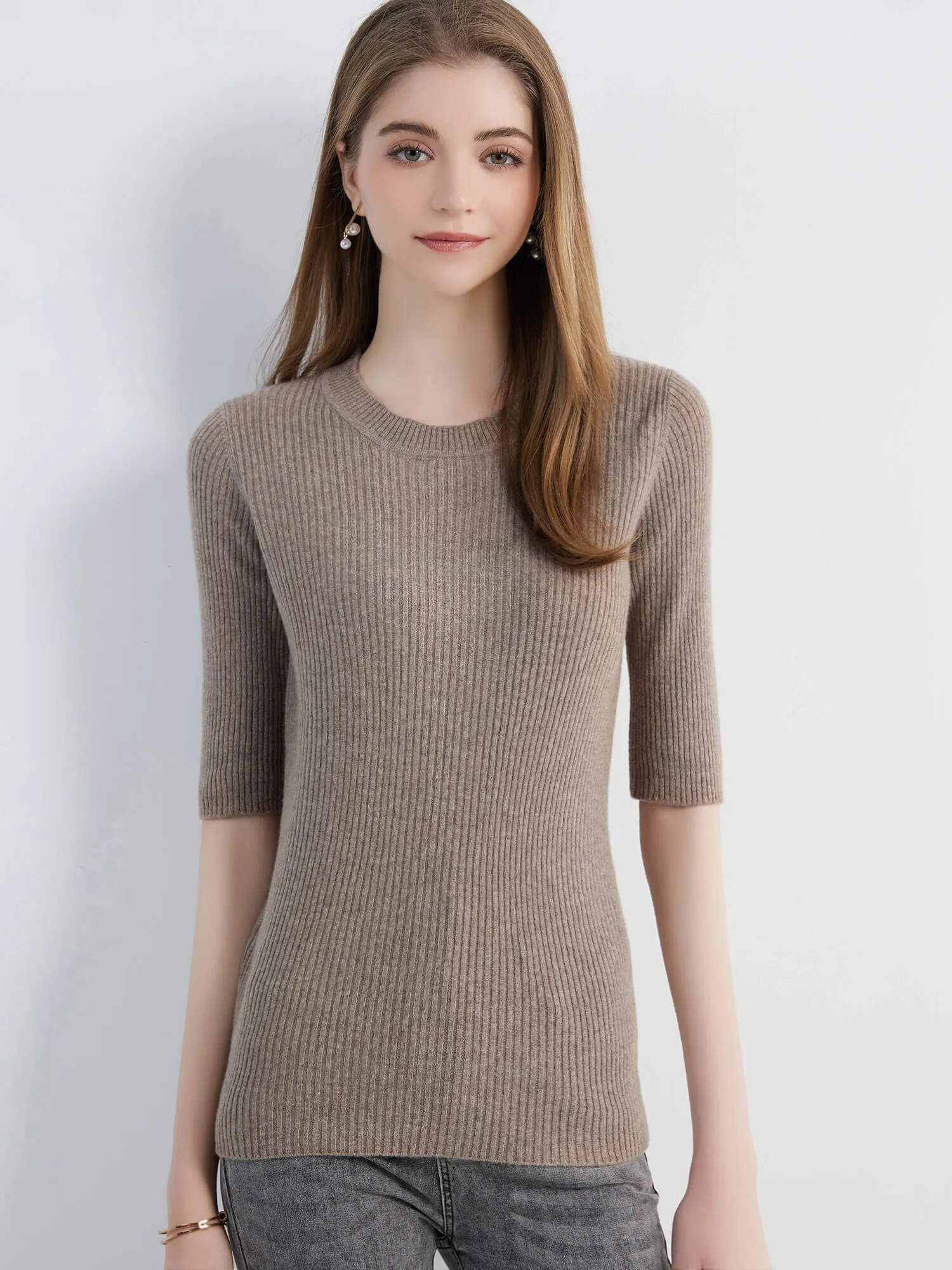 Women's Sweater Knitwears Tops 100% Pure Wool O-neck Short Sleeve Sweaters Pullover Jumper Knit Women Clothes Korean Fashion y2k
