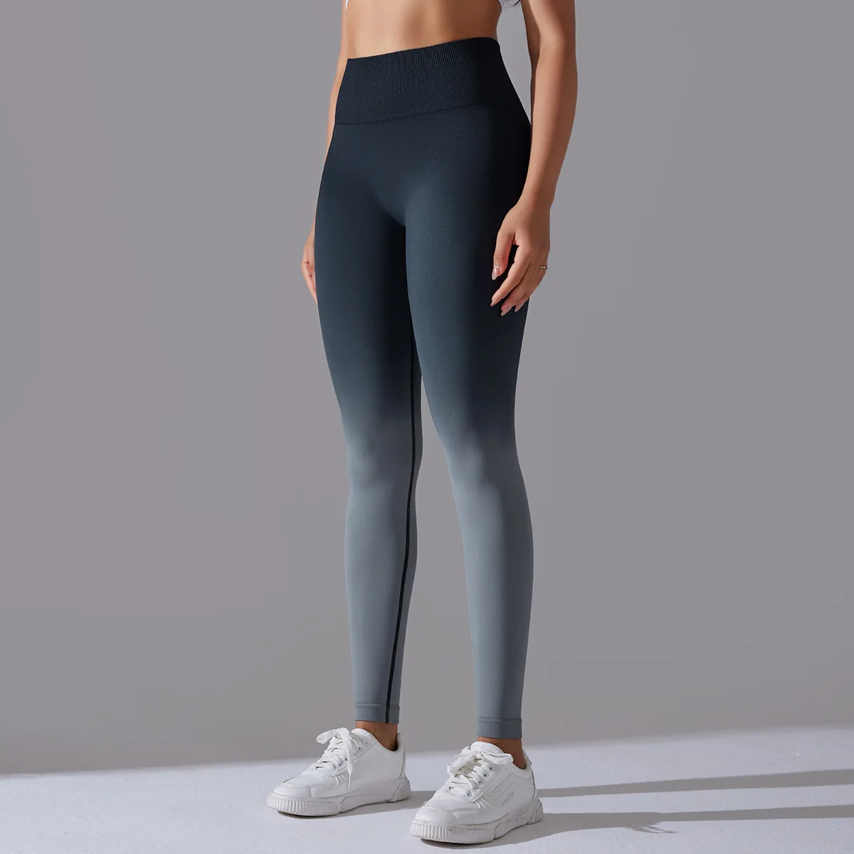 New Women Seamless Legging Gradient Color Scrunch Elastic Gym Leggins Outdoor Sports Training Workout Yoga Pants Nylon