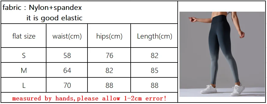 New Women Seamless Legging Gradient Color Scrunch Elastic Gym Leggins Outdoor Sports Training Workout Yoga Pants Nylon