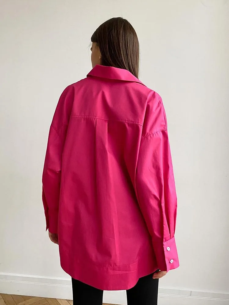 Women's Shirt Beautiful Cotton Oversized Candy Colors Shirts & Blouses Long SleevesSolid Green Blouses for Women Fashion 2026