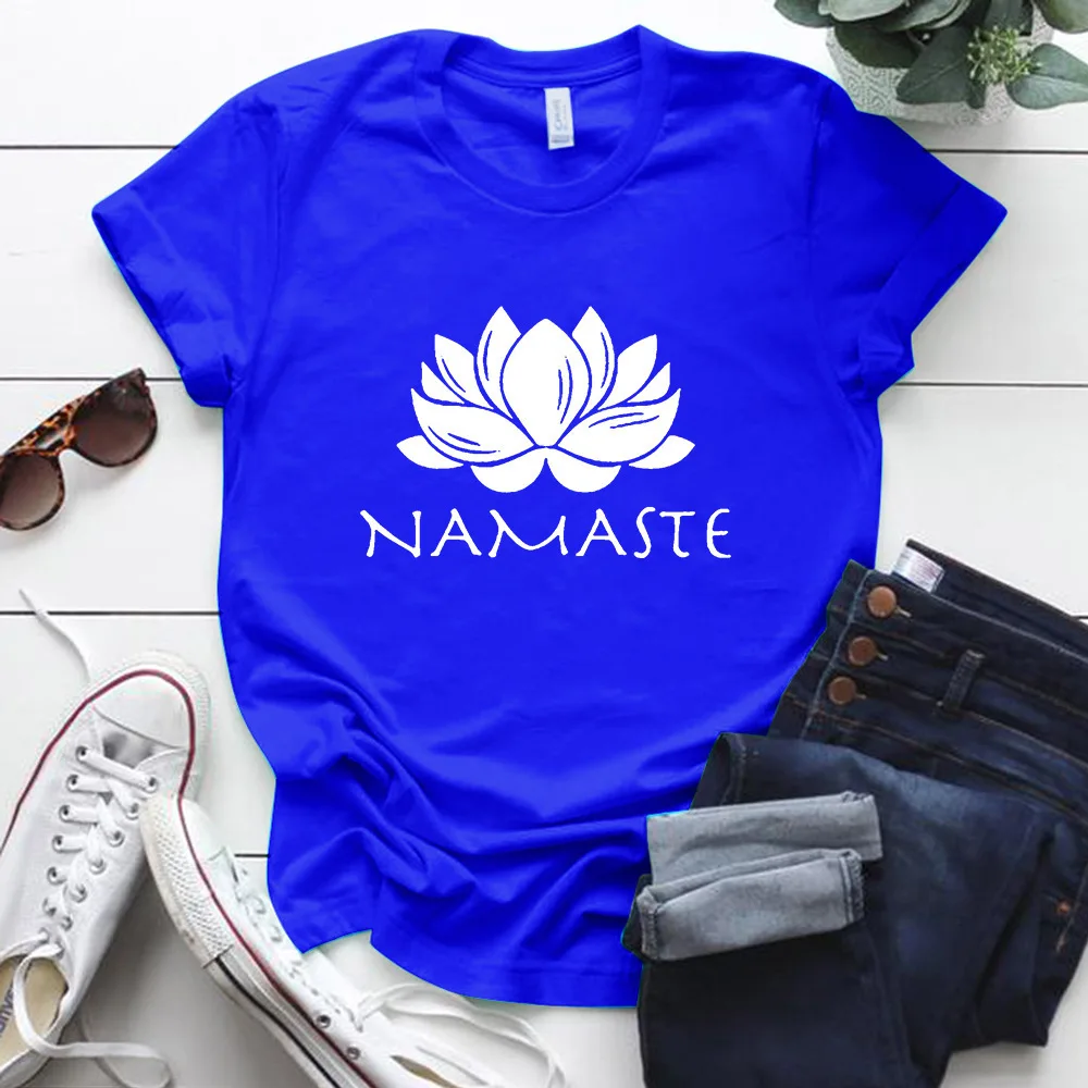 Namaste Letter Print Women T Shirt Short Sleeve O Neck Loose Women Tshirt Ladies Fashion Tee Shirt Tops Camisetas Mujer