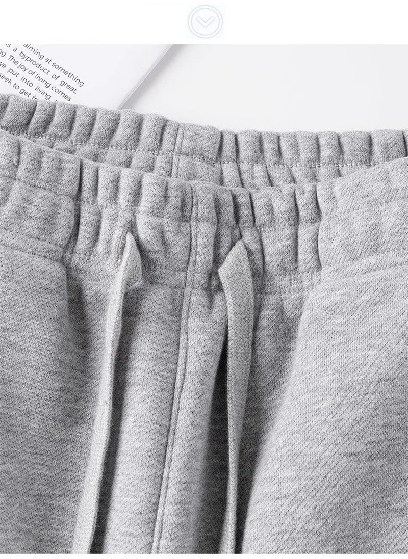 Casual Sweatpants Women's Fleece Thicken Straight Trousers Elastic Waist Streetwear Ladies Cotton Sport Pants Autumn Winter 2024