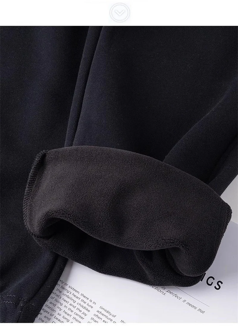Casual Sweatpants Women's Fleece Thicken Straight Trousers Elastic Waist Streetwear Ladies Cotton Sport Pants Autumn Winter 2024