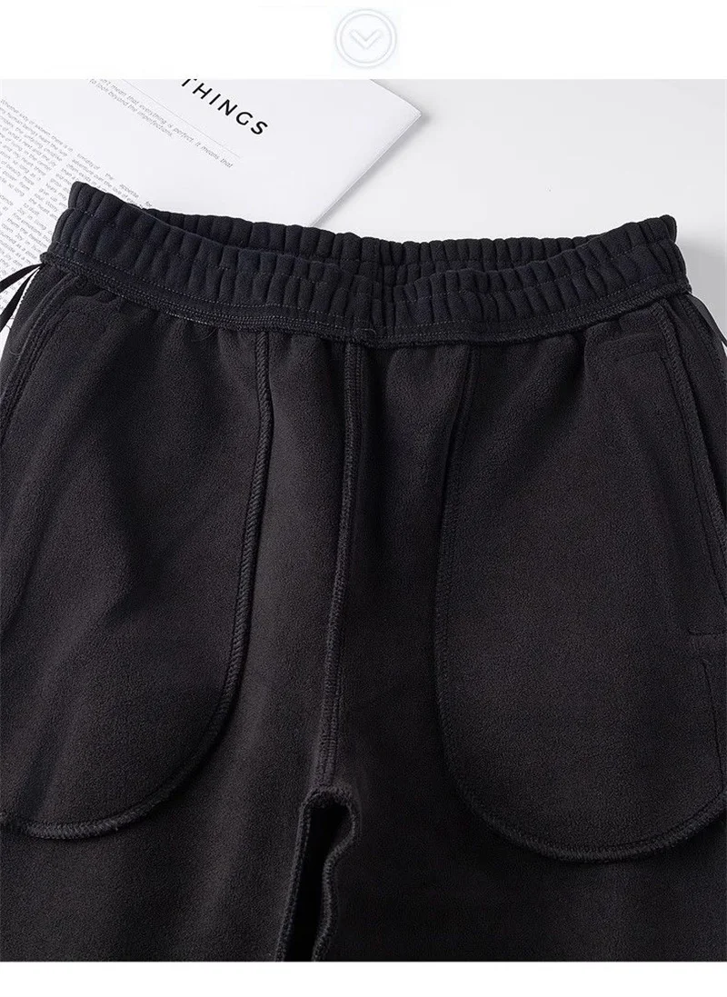 Casual Sweatpants Women's Fleece Thicken Straight Trousers Elastic Waist Streetwear Ladies Cotton Sport Pants Autumn Winter 2024