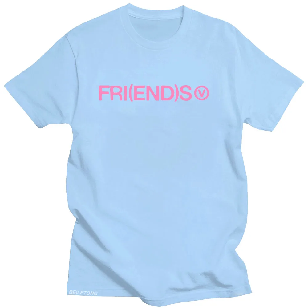 Soft Taehyung Fri(end)s T-shirts Letter Graphic Printing Korean Style Tee-shirt Short Sleeve Grunge Clothes Cotton High Quality