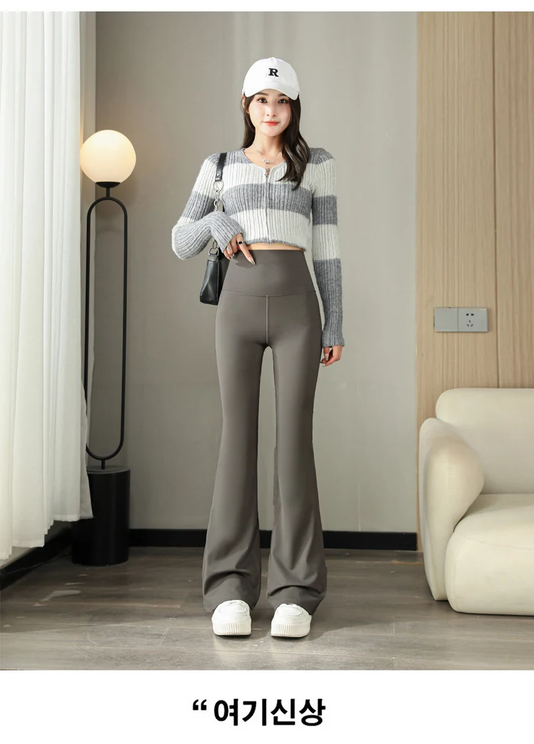 BIVIGAOS Fashion Back Pocket Shark Flared Pants Women Tight-Fit Sexy Slim High Waist Pants Push Up Sport Fitness Flare Leggings