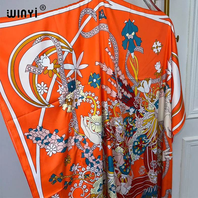 WINYI 2024 turkey dresses for women luxury boho new print muslim woman dubai Free Size Design Maxi Loose African Elegant Dress