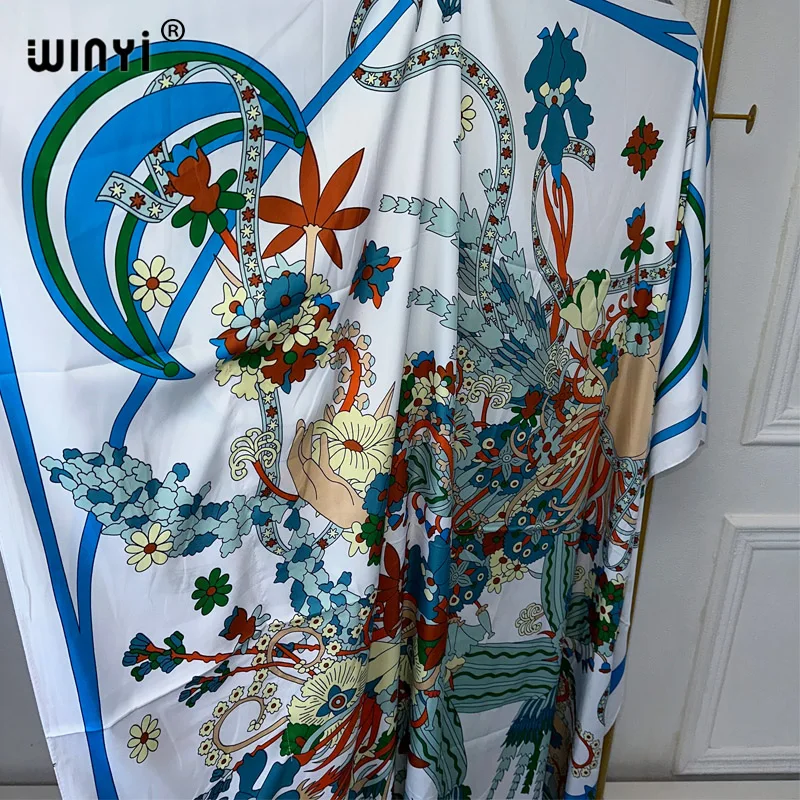 WINYI 2024 turkey dresses for women luxury boho new print muslim woman dubai Free Size Design Maxi Loose African Elegant Dress
