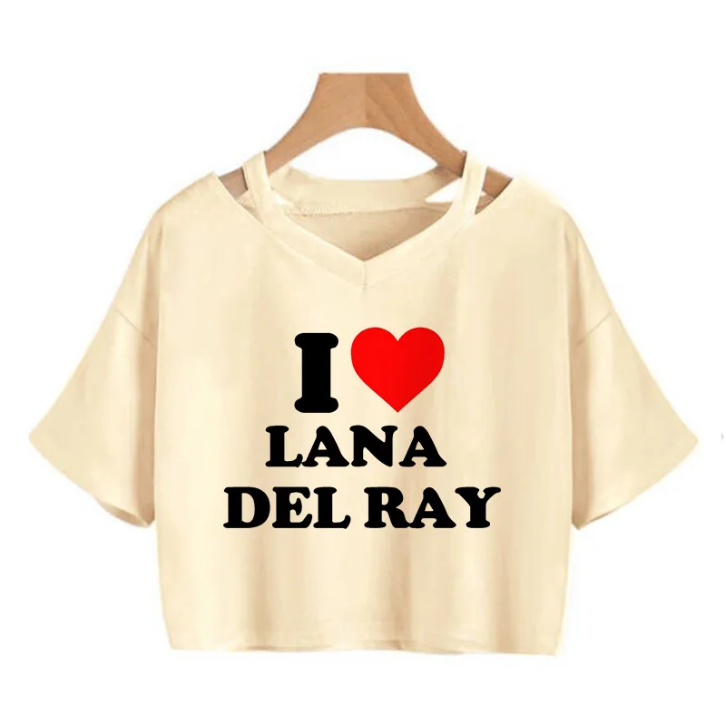 90s Y2k Funny Streetwear Crop Top Lana Del Rey Ldr Sailing T Shirt Cropped Women Vintage T-Shirt Female Tshirt