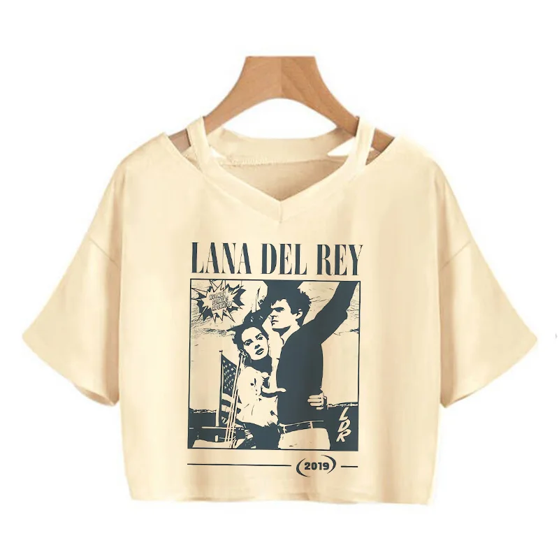 90s Y2k Funny Streetwear Crop Top Lana Del Rey Ldr Sailing T Shirt Cropped Women Vintage T-Shirt Female Tshirt