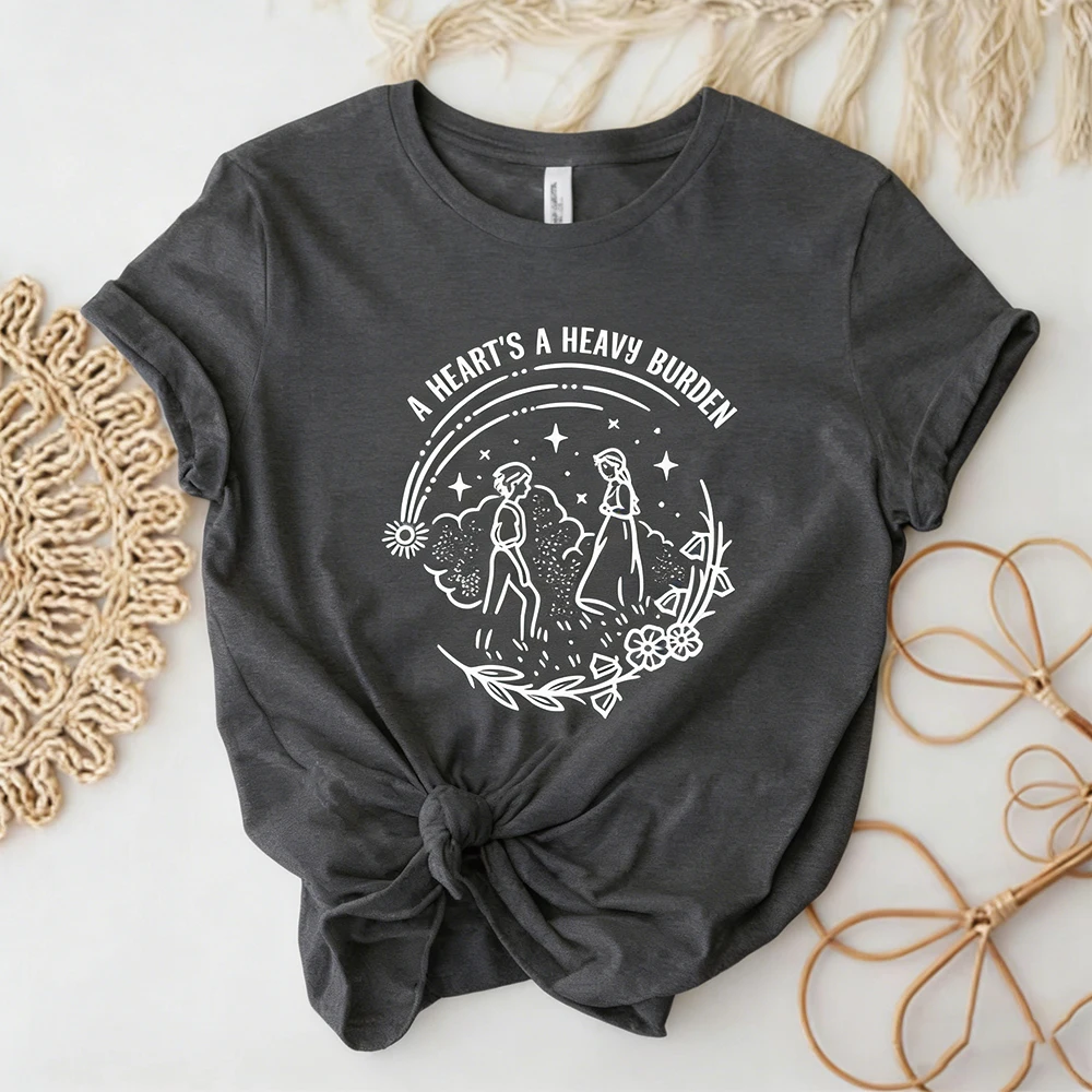 A Heart's A Heavy Burden T-shirt Aesthetic Sophie Hatter Quote  Miyazaki Shirts Retro Trendy Funny Anime Tee Howls Castle Tops