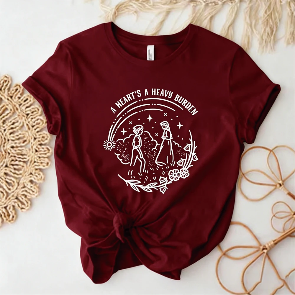 A Heart's A Heavy Burden T-shirt Aesthetic Sophie Hatter Quote  Miyazaki Shirts Retro Trendy Funny Anime Tee Howls Castle Tops