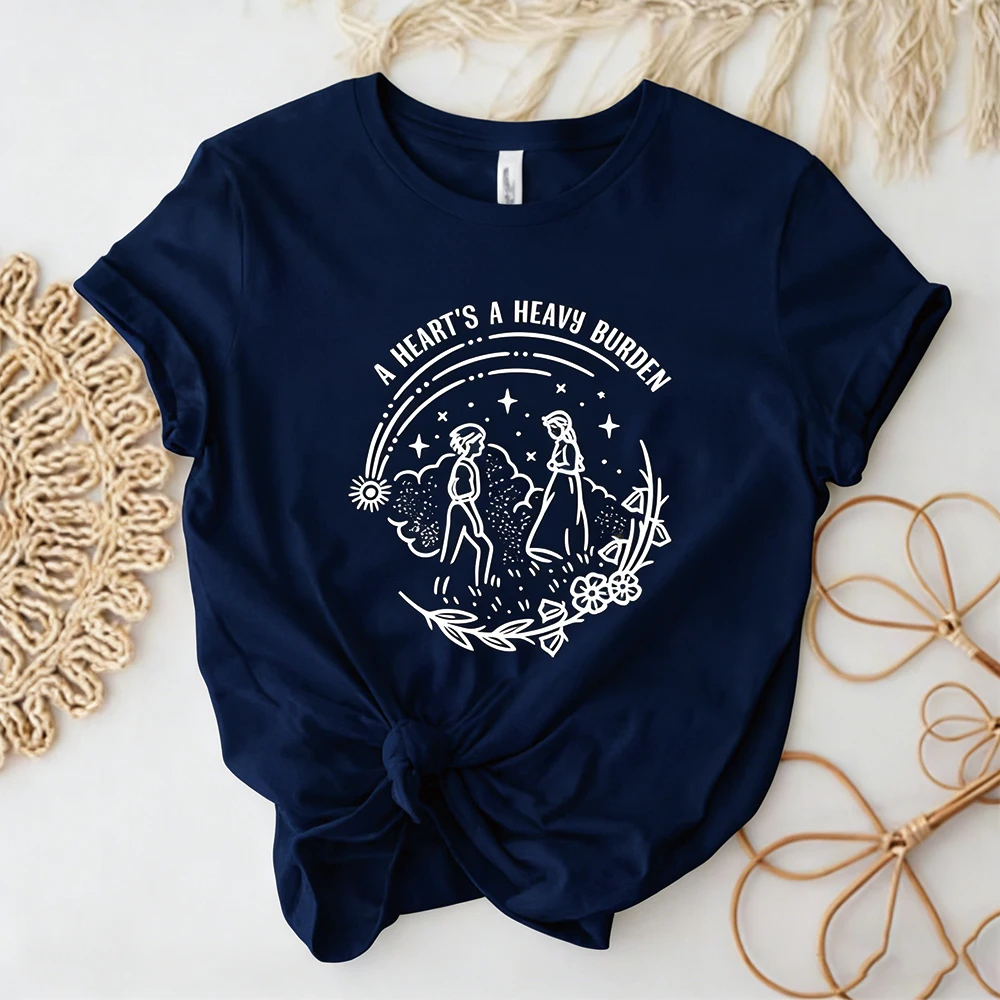 A Heart's A Heavy Burden T-shirt Aesthetic Sophie Hatter Quote  Miyazaki Shirts Retro Trendy Funny Anime Tee Howls Castle Tops