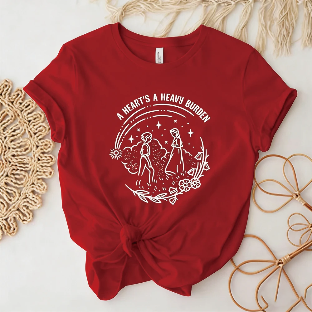 A Heart's A Heavy Burden T-shirt Aesthetic Sophie Hatter Quote  Miyazaki Shirts Retro Trendy Funny Anime Tee Howls Castle Tops