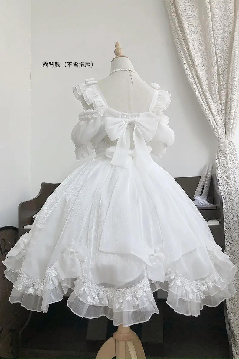 Coalfell Original Solid Color "Swan's Death" Lolita JSK Dress Women FS Full Set Lolita Vestido Fairy Dress Birthday Party Dress