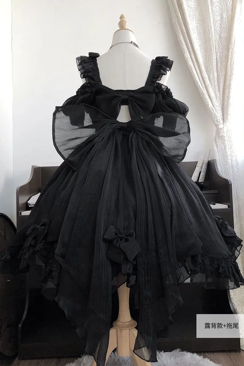 Coalfell Original Solid Color "Swan's Death" Lolita JSK Dress Women FS Full Set Lolita Vestido Fairy Dress Birthday Party Dress