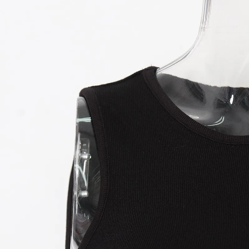 Casual y2k White Cut Out Women's T Shirt Sleeveless Slim T Shirts Female Clothing 2024 Summer Fashion crop top women camisetas
